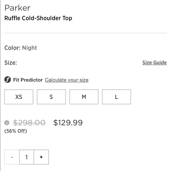 Parker Navy Blue Ruffle Cold Shoulder Blouse Sz XS - Picture 6 of 7